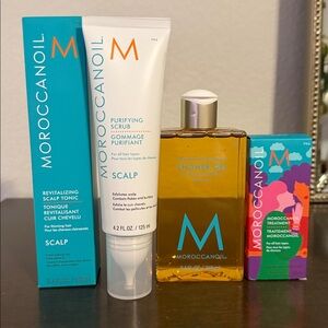 Moroccanoil Shower Gel, Treatment, Scalp Scrub & Scalp Tonic